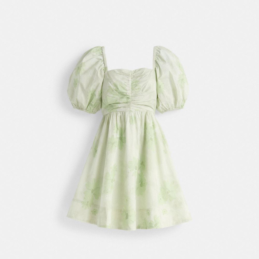 COACH®,Restored Puff Sleeve Mini Dress,,Front View