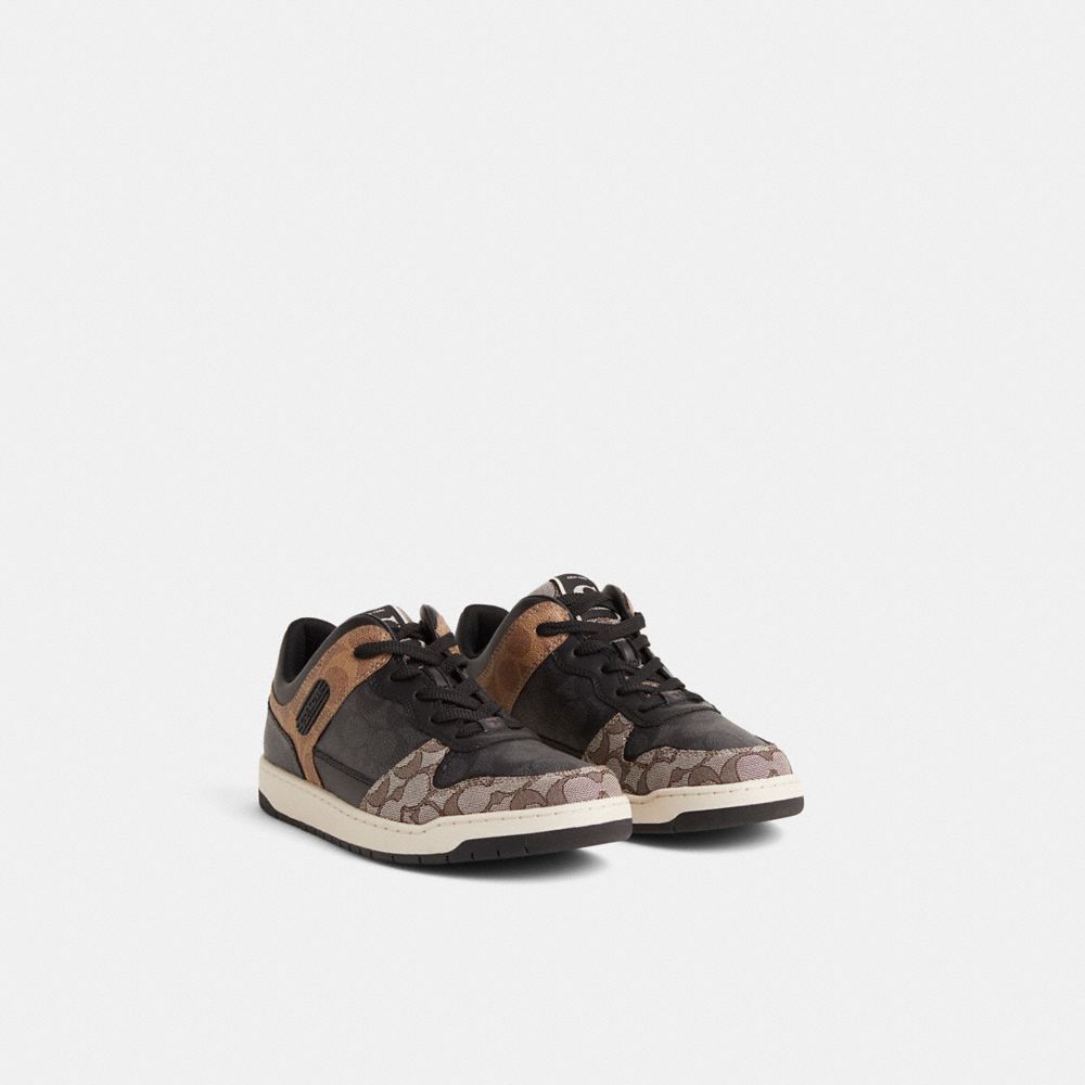 COACH®,Restored C201 Sneaker In Signature,Multi Color,Angle View