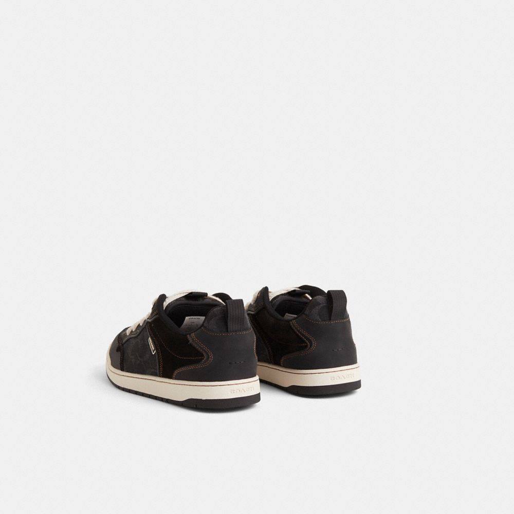 COACH®,Restored C203 Sneaker,Black,Back View