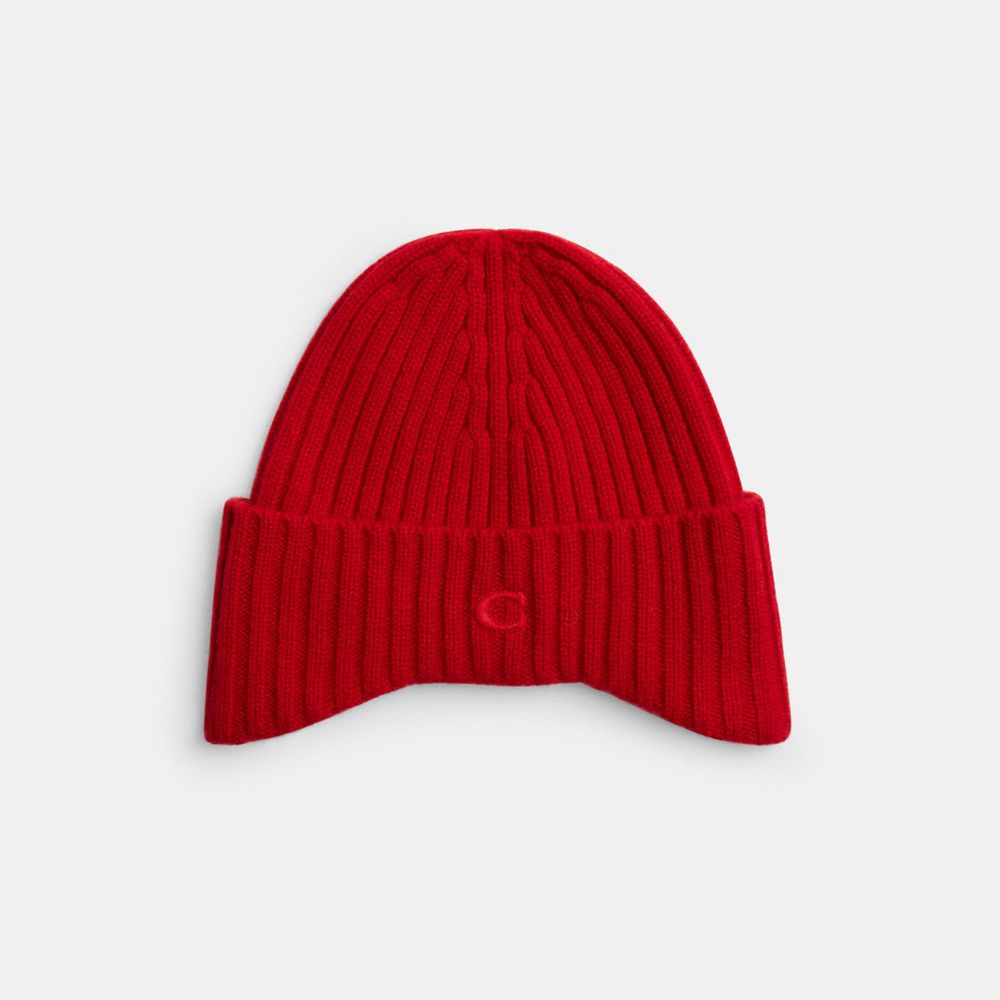 COACH®,Cashmere Beanie,,Front View