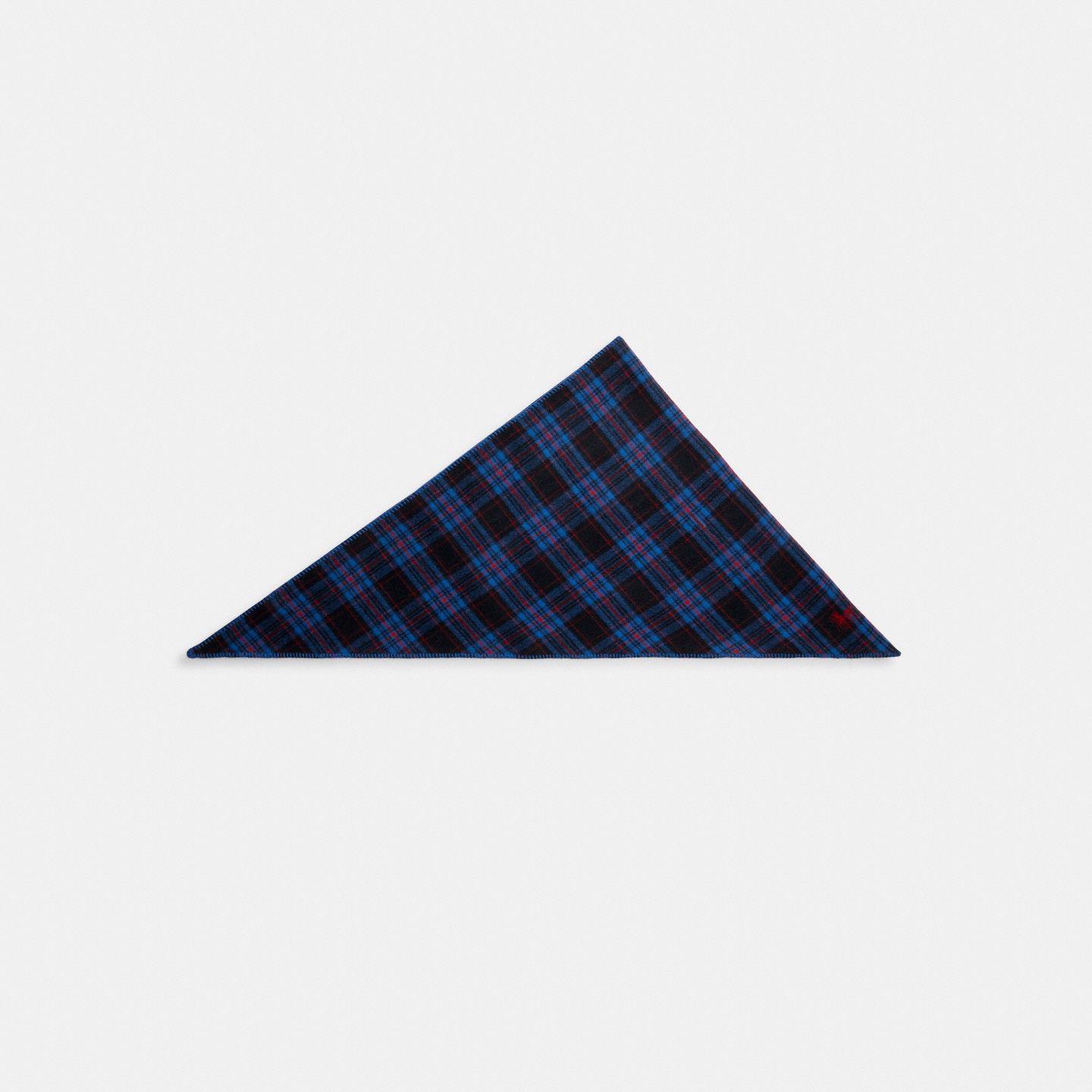 Женский шарф Coach Reversible Plaid Triangle, цвет: Синий / Красный — фото 1