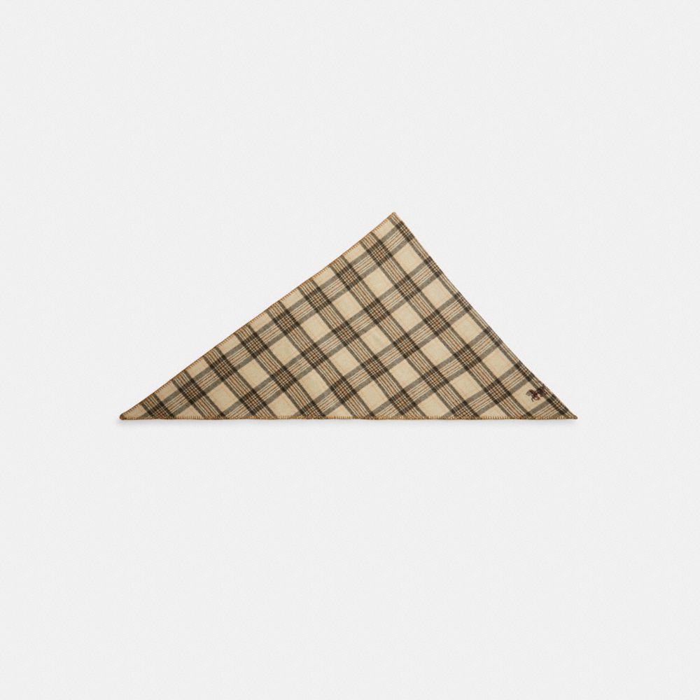 COACH®,Reversible Plaid Triangle Scarf,,Front View
