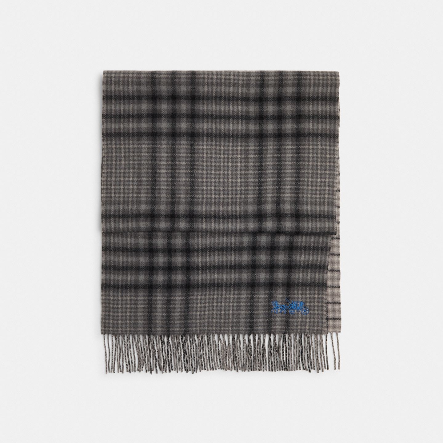 Женские аксессуары Coach Reversible Plaid Muffler, цвет: Чёрный — фото 1