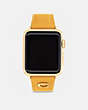 COACH®,APPLE WATCH® STRAP, 38MM, 40MM AND 41MM,Leather,Yellow Gold,Front View