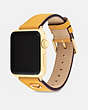 COACH®,APPLE WATCH® STRAP, 38MM, 40MM AND 41MM,Leather,Yellow Gold,Angle View