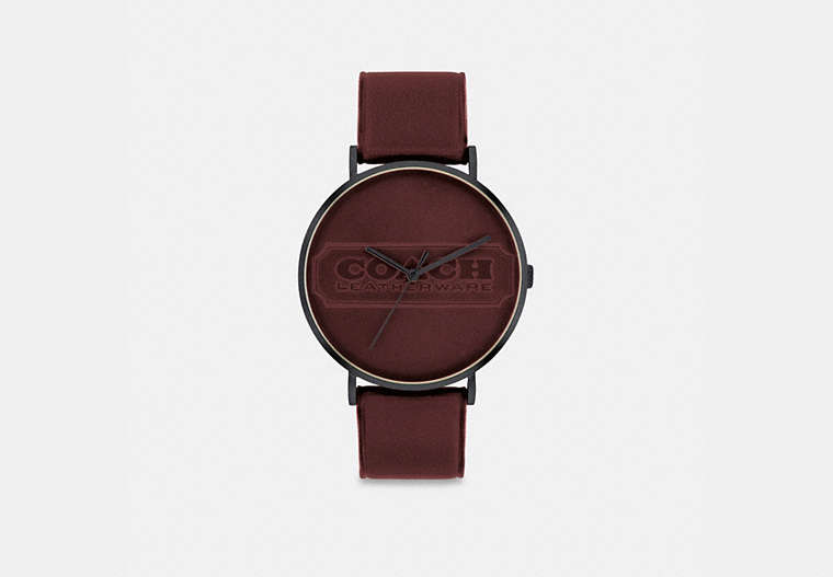 COACH®,CHARLES WATCH, 41MM,Bordeaux,Front View