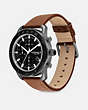COACH®,CRUISER WATCH, 44MM,Leather,Saddle,Angle View