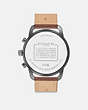 COACH®,CRUISER WATCH, 44MM,Leather,Saddle,Back View