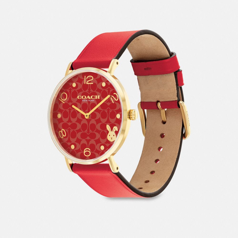 Coach watch leather on sale band