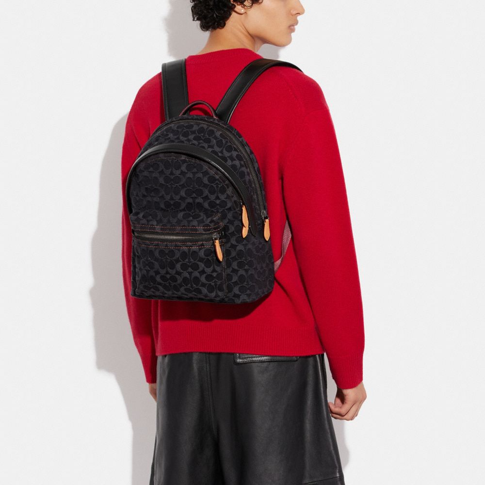 Charter Backpack In Signature Denim