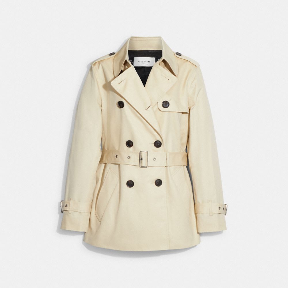 NWT AUTH Coach Women Short Length Double Breasted Belted Trench Coat Size S  $450