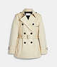 COACH®,SOLID SHORT TRENCH COAT,Bone,Front View