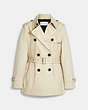 COACH®,SOLID SHORT TRENCH COAT,Bone,Front View