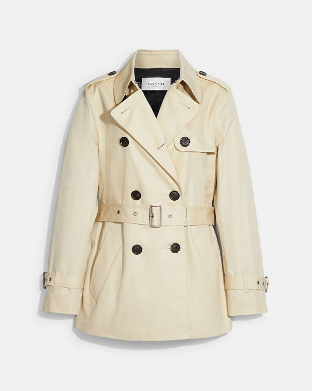 COACH® | Solid Short Trench Coat