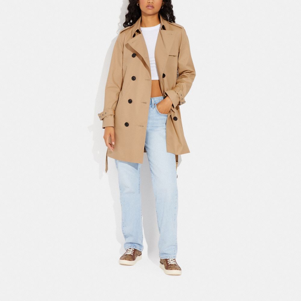 COACH® | Solid Mid Trench Coat