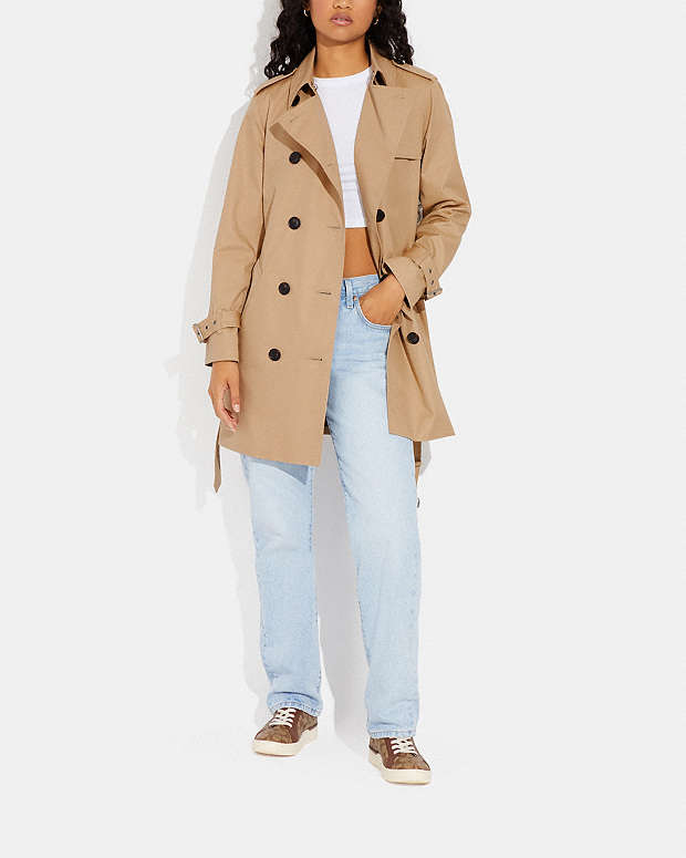 COACH® | Solid Mid Trench Coat