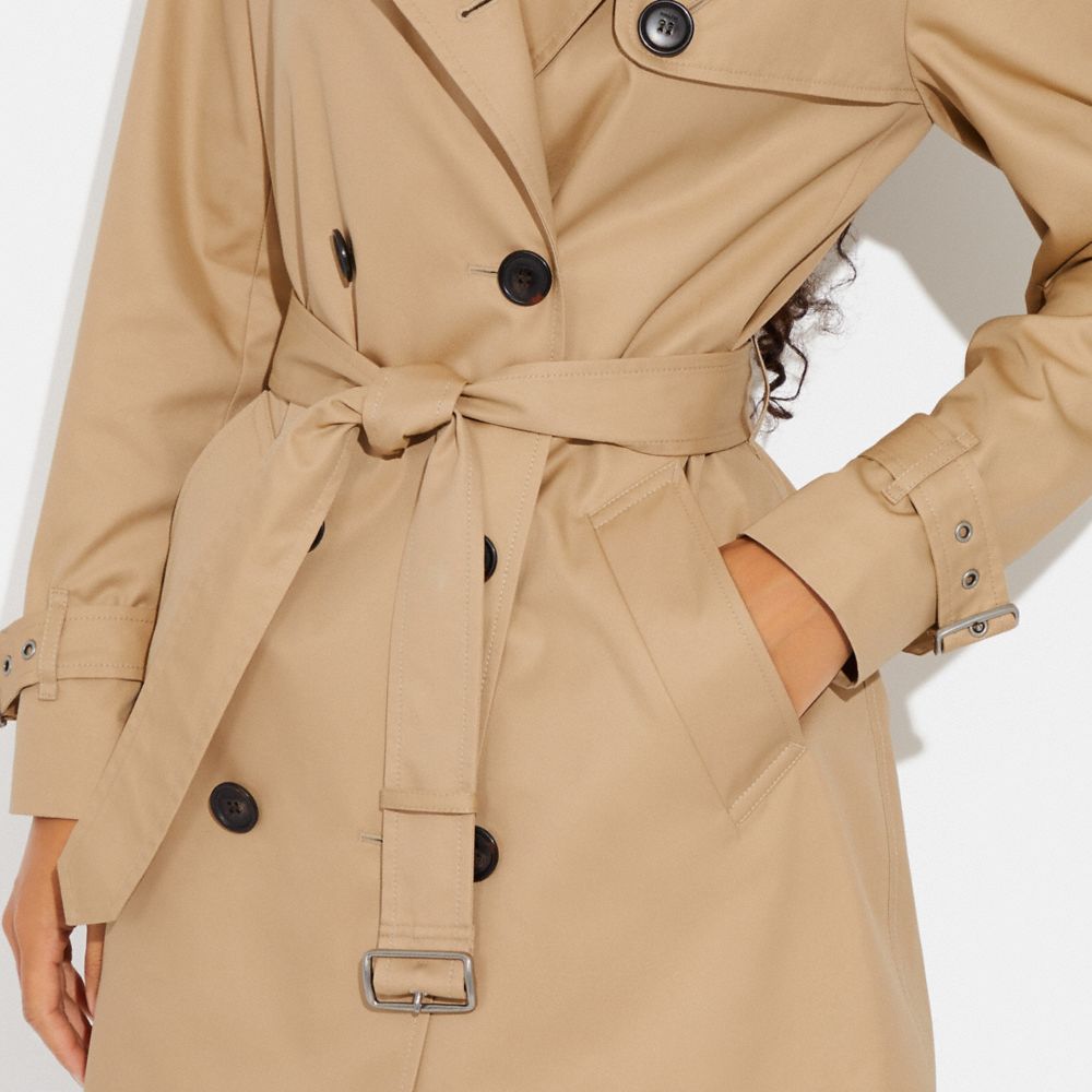 COACH® | Solid Mid Trench Coat