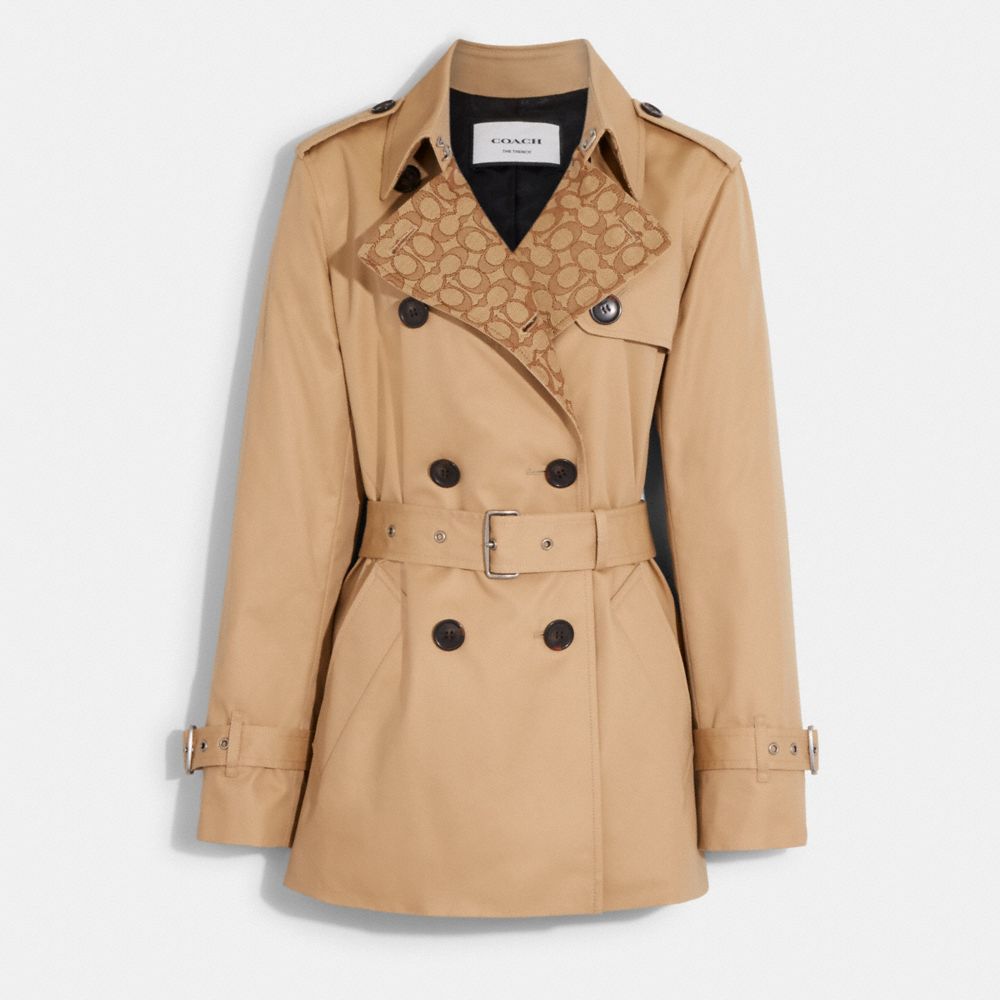 COACH® | Signature Lapel Short Trench Coat