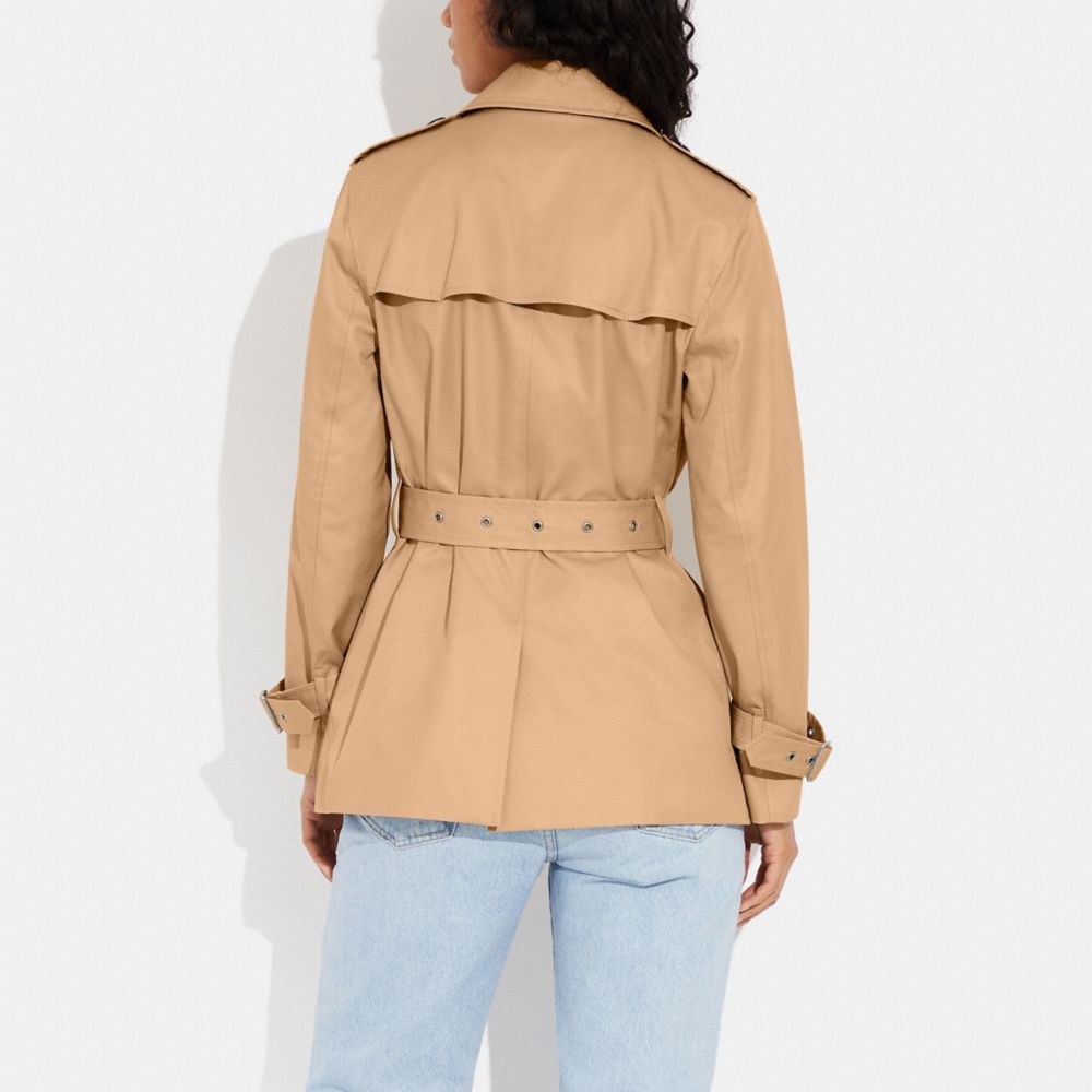 COACH®,Signature Lapel Short Trench Coat,,Scale View