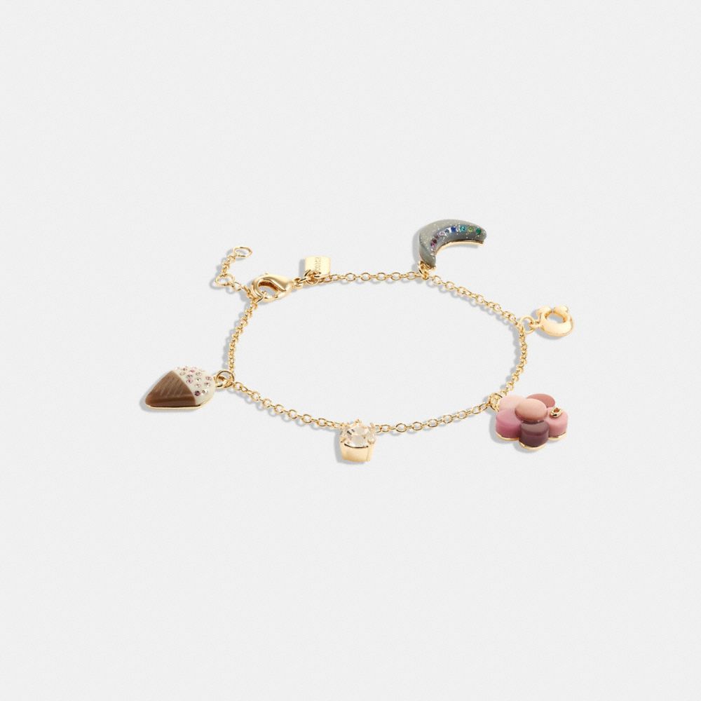 Moon And Flower Charm Bracelet