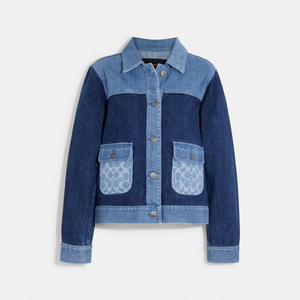 Signature wild print denim on sale jacket