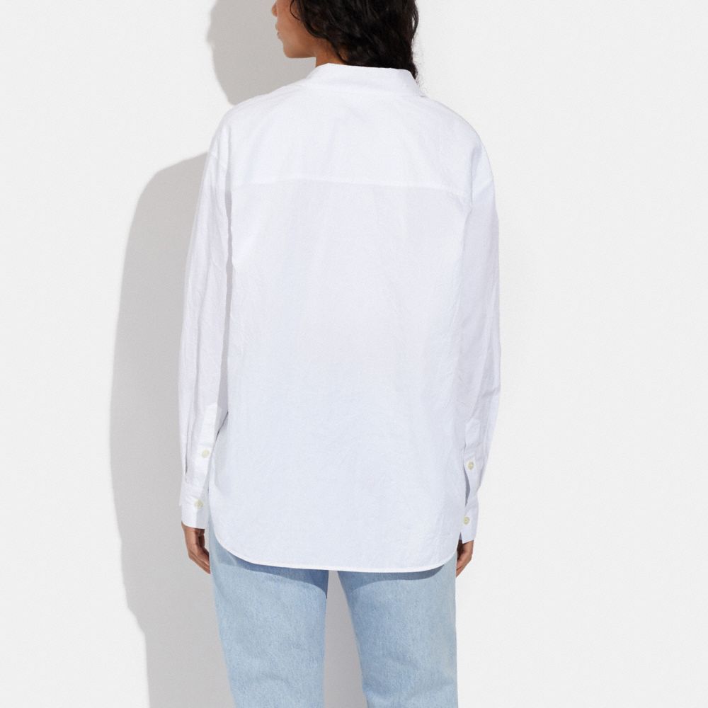 COACH®,リンクル ボタン ダウン シャツ,トップス&ワンピース,ﾎﾜｲﾄ