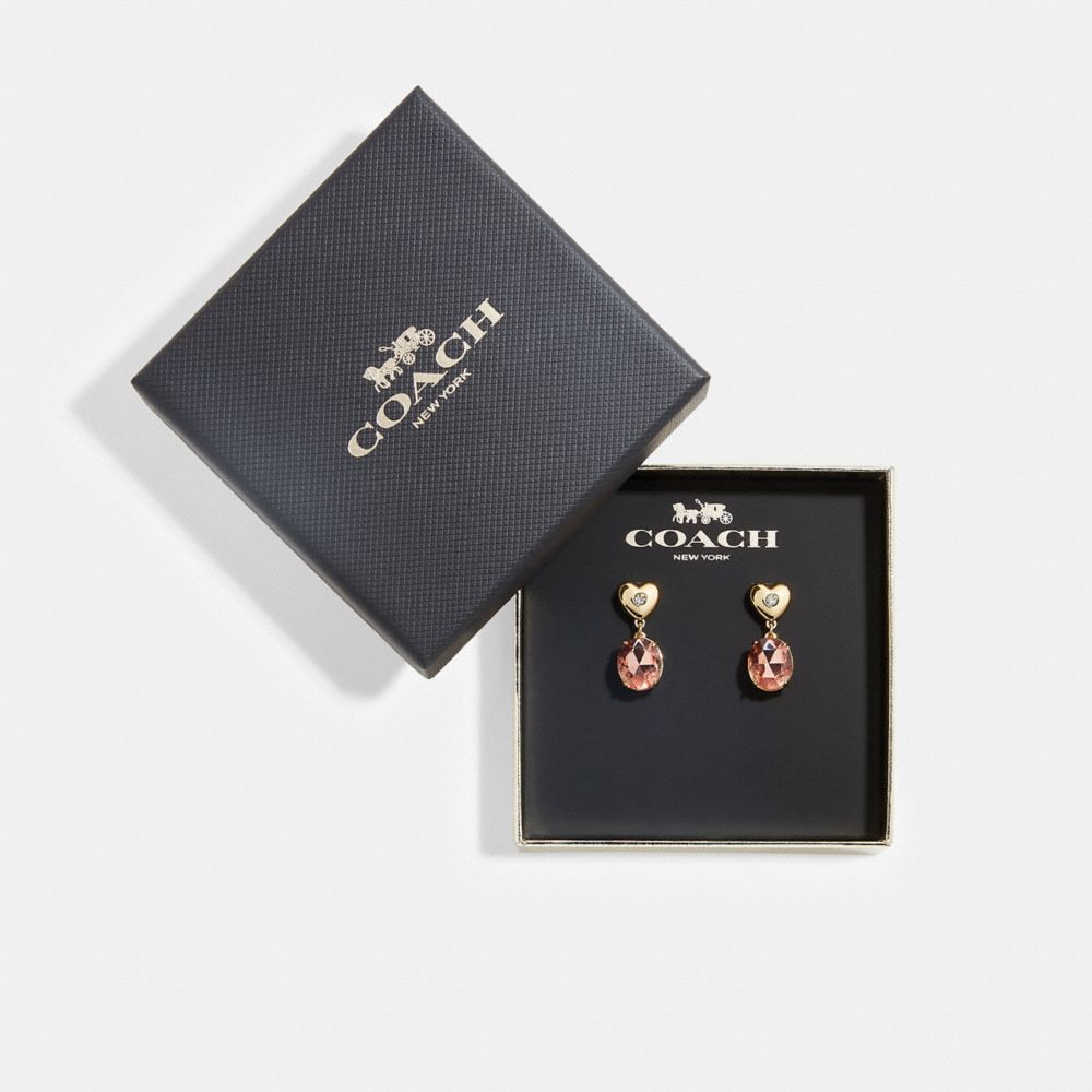 COACH® | Heart Stone Drop Earrings