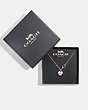 COACH®,HEART PENDANT NECKLACE,Gold,Inside View,Top View