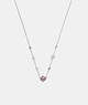 COACH®,SPARKLING ROSE STONE NECKLACE,Silver/Pink,Front View