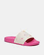 COACH®,ULI SPORT SLIDE WITH SHOOTING STAR PRINT,Printed Coated Canvas,Shocking Pink,Front View