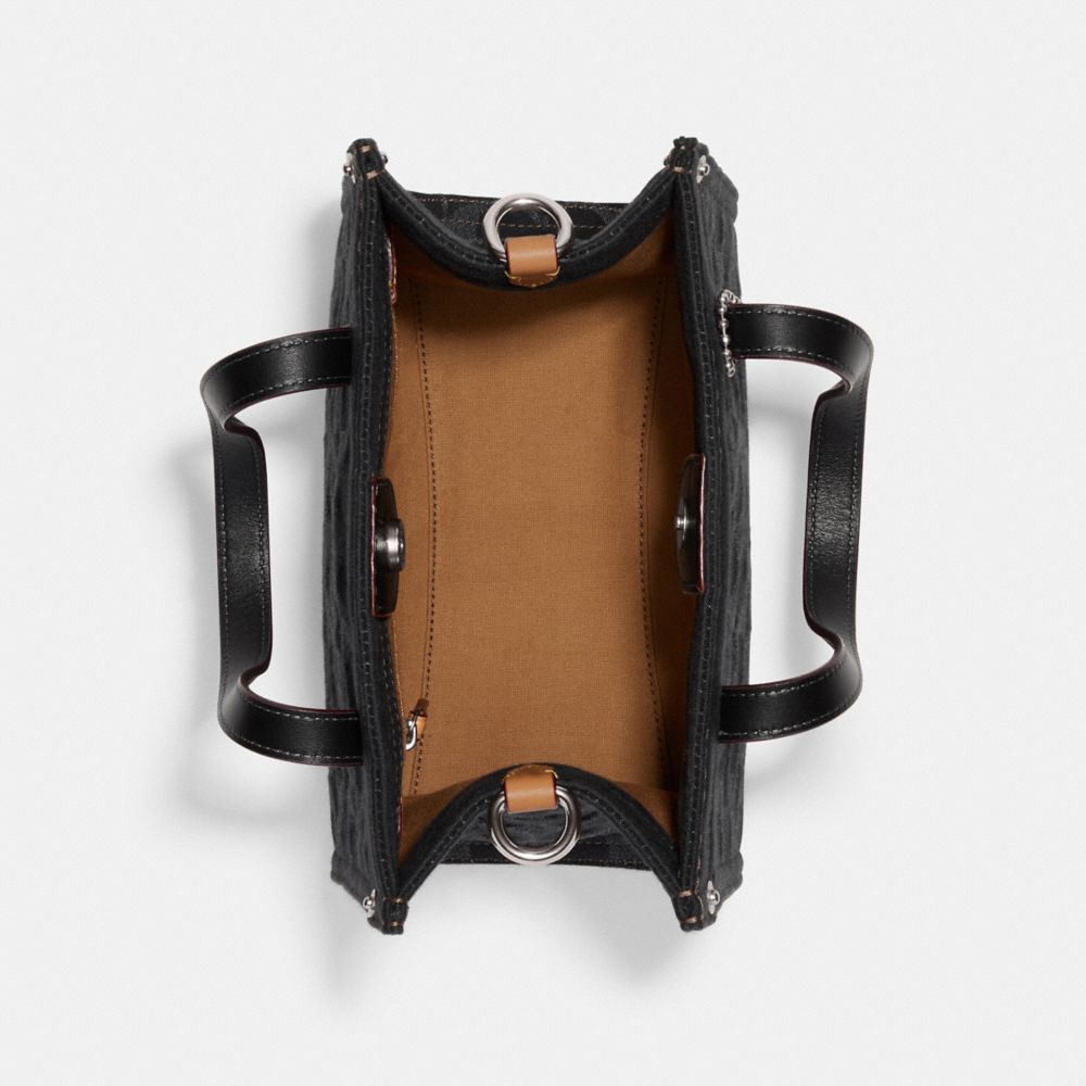 COACH®,Field Tote 22 In Signature Denim,,Inside View,Top View