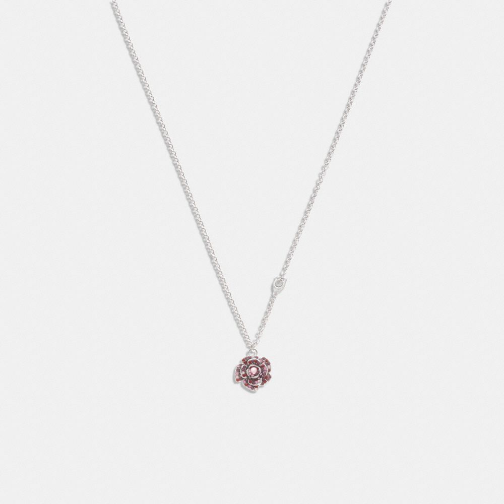 Sparkling Rose Pendant Necklace