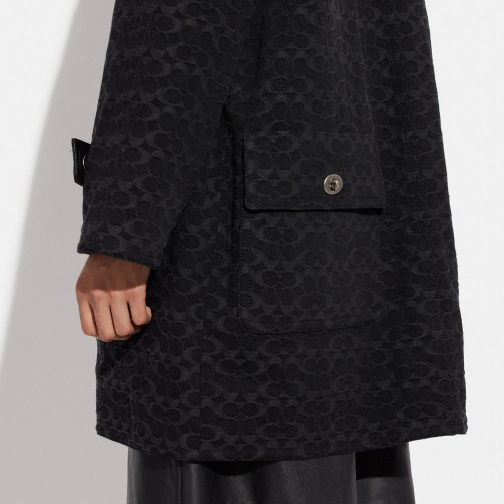 Coach wool coat with cheap leather detail