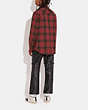 COACH®,RELAXED BUTTON UP SHIRT,Wool/Polyester,Crimson Tartan,Scale View