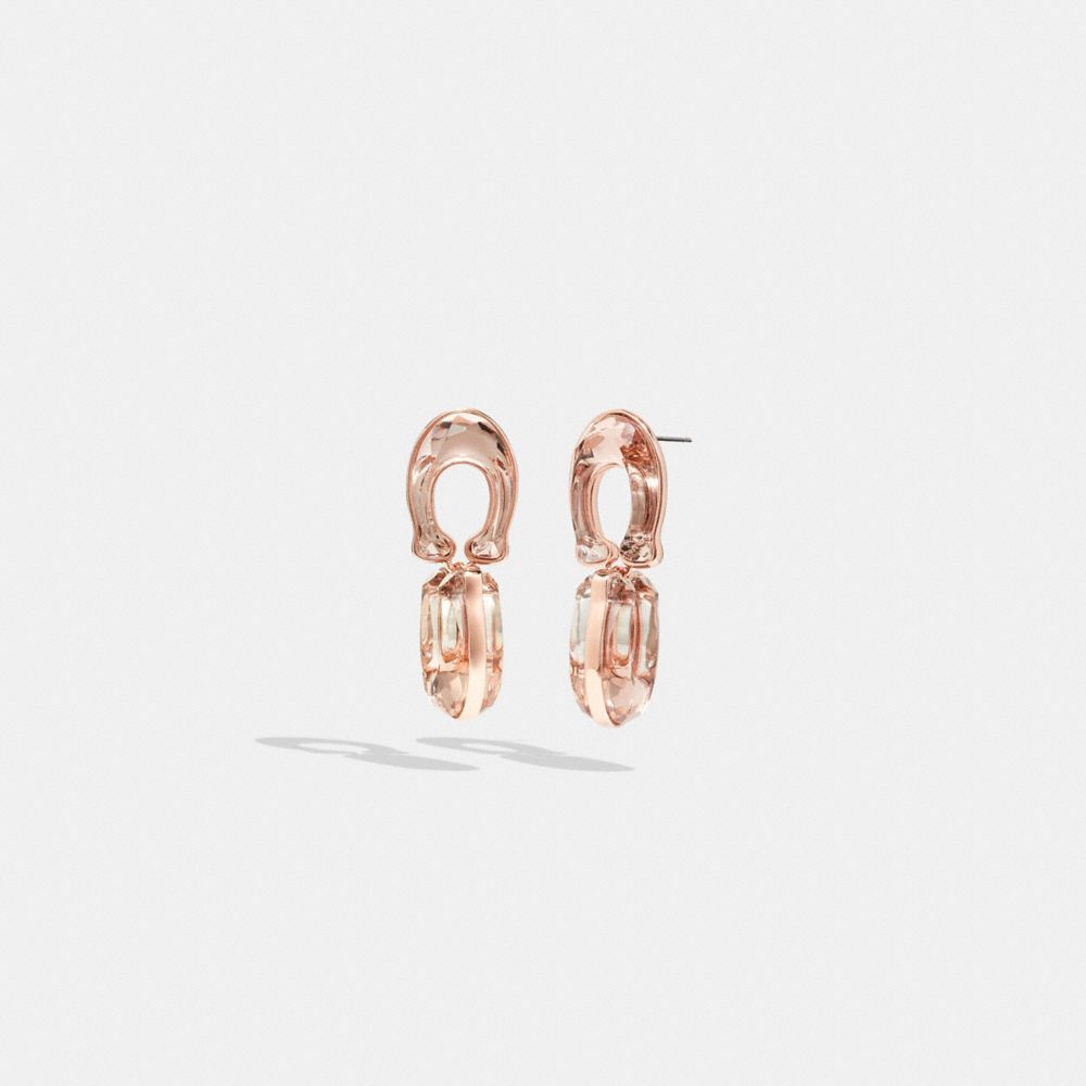 COACH® | Faceted Crystal Signature Double Drop Earrings