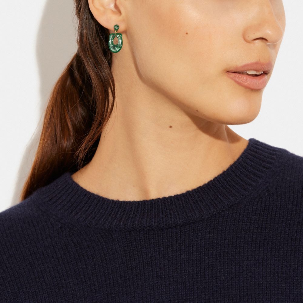 COACH® | Faceted Crystal Signature Drop Earrings