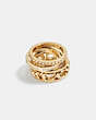 COACH®,SIGNATURE METAL RING SET,Brass,Gold,Front View