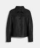 COACH®,LEATHER SHIRT JACKET,Black,Front View