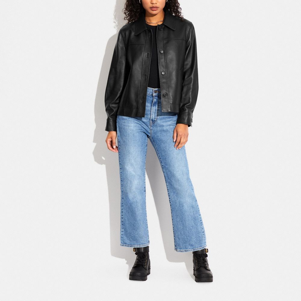 COACH® | Leather Shirt Jacket