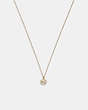 COACH®,SIGNATURE CRYSTAL PEARL PENDANT NECKLACE,Brass,Gold,Front View