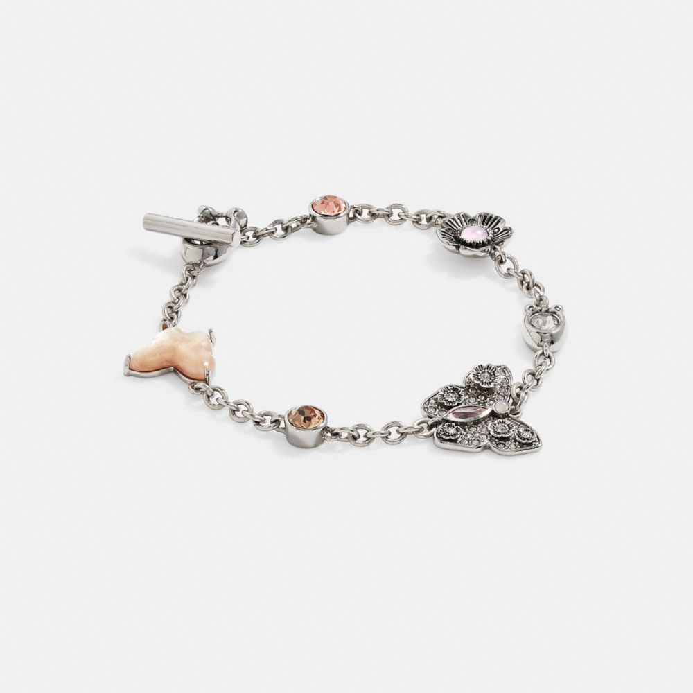 Dainty Crystal Butterfly Bracelet (Silver)