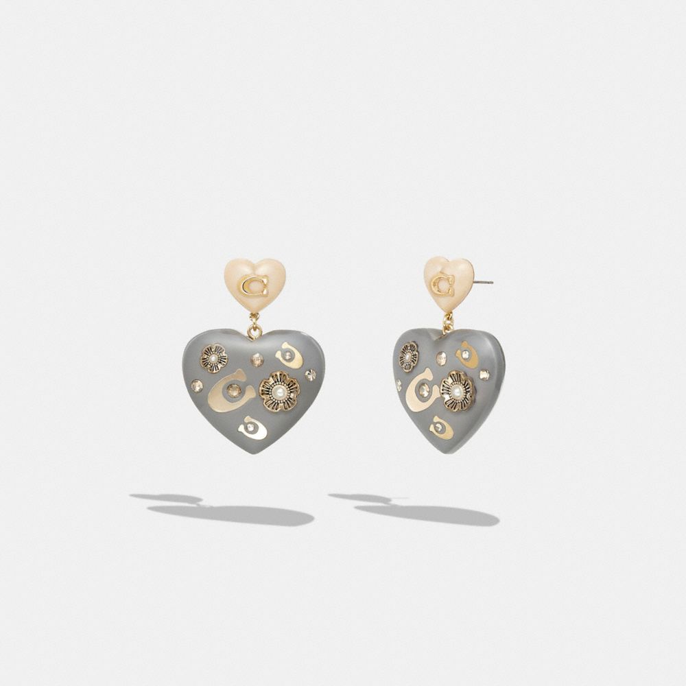 Coach sales heart earrings