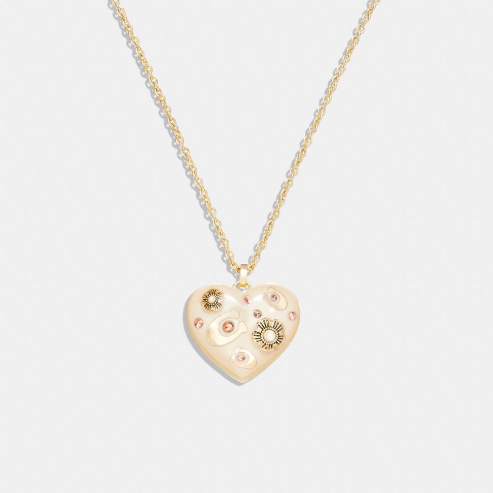 COACH®  Signature Heart Pendant Necklace