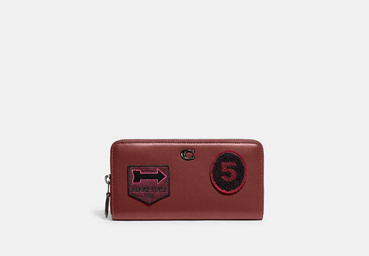 Accordion Zip Wallet With Varsity Patches