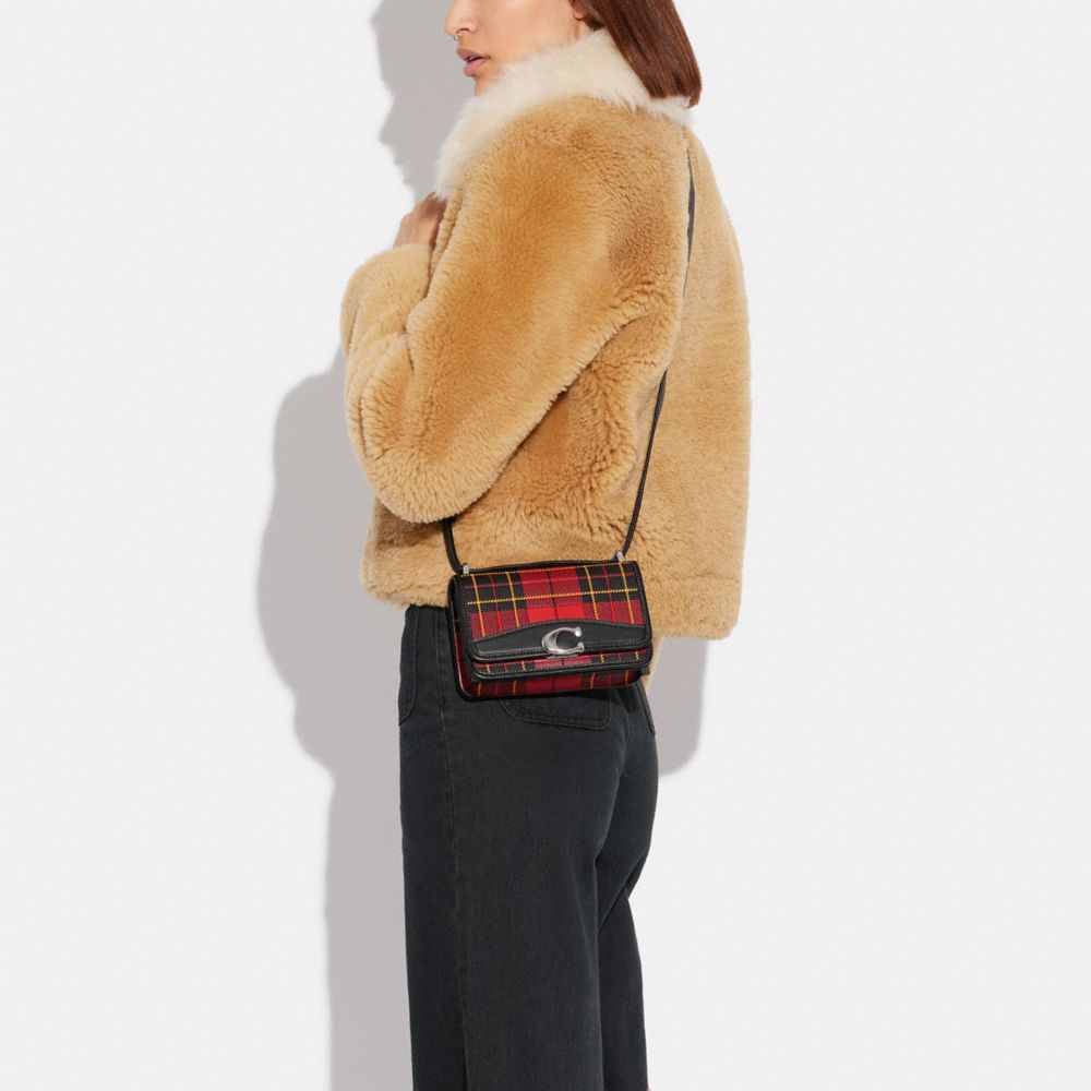 COACH®,Bandit Crossbody Bag With Plaid Print,,Detail View