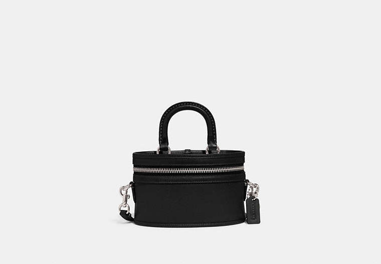 COACH®,TRAIL BAG,Glovetanned Leather,Medium,Silver/Black,Front View