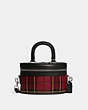 COACH®,TRAIL BAG WITH PLAID PRINT,Glovetanned Leather,Small,Silver/Cherry Multi,Front View