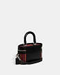 COACH®,TRAIL BAG WITH PLAID PRINT,Glovetanned Leather,Small,Silver/Cherry Multi,Angle View