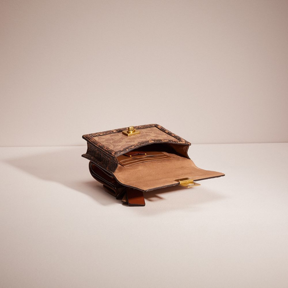 Upcrafted Belt Bag In Blocked Signature Canvas With Snakeskin