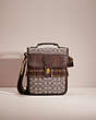 COACH®,UPCRAFTED TURNLOCK TAB CROSSBODY IN SIGNATURE JACQUARD,Brass/Oak/Maple,Front View